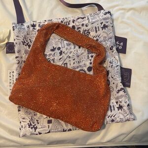 Kara Orange crystal mesh Women's Bag
